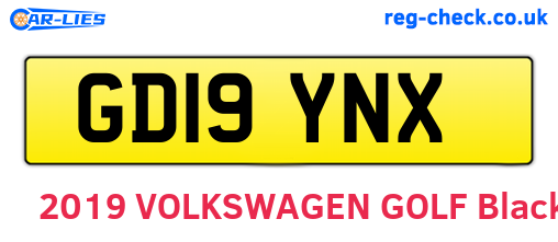 GD19YNX are the vehicle registration plates.