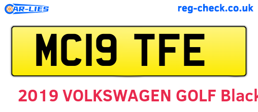 MC19TFE are the vehicle registration plates.