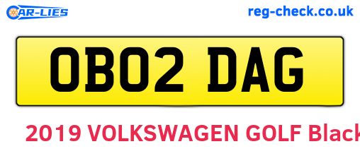 OB02DAG are the vehicle registration plates.