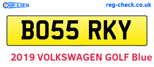 BO55RKY are the vehicle registration plates.