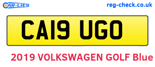 CA19UGO are the vehicle registration plates.