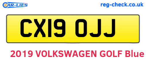 CX19OJJ are the vehicle registration plates.