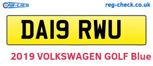 DA19RWU are the vehicle registration plates.