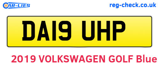 DA19UHP are the vehicle registration plates.