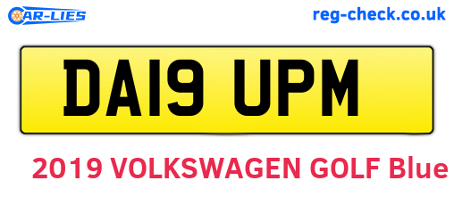 DA19UPM are the vehicle registration plates.