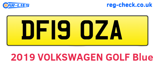 DF19OZA are the vehicle registration plates.