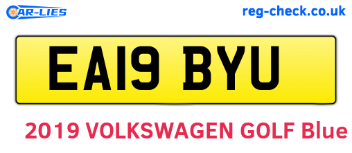 EA19BYU are the vehicle registration plates.