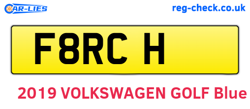 F8RCH are the vehicle registration plates.
