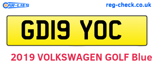 GD19YOC are the vehicle registration plates.