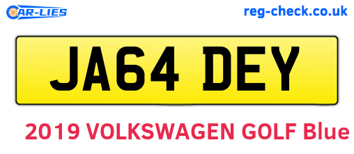 JA64DEY are the vehicle registration plates.