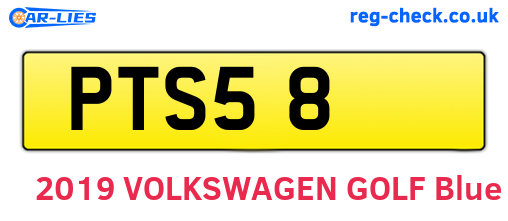 PTS58 are the vehicle registration plates.