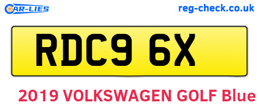 RDC96X are the vehicle registration plates.
