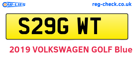 S29GWT are the vehicle registration plates.