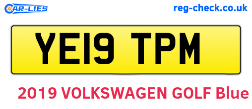 YE19TPM are the vehicle registration plates.