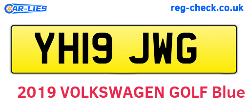 YH19JWG are the vehicle registration plates.