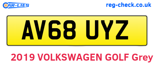AV68UYZ are the vehicle registration plates.