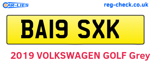 BA19SXK are the vehicle registration plates.