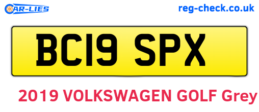 BC19SPX are the vehicle registration plates.