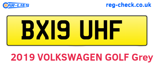 BX19UHF are the vehicle registration plates.
