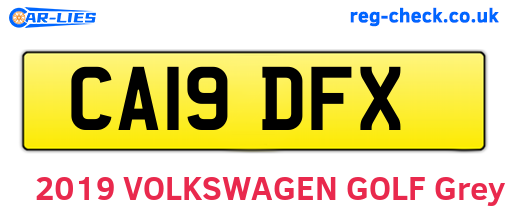 CA19DFX are the vehicle registration plates.