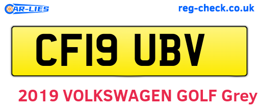 CF19UBV are the vehicle registration plates.