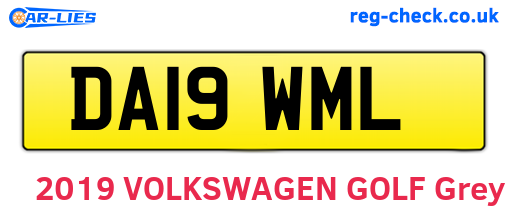 DA19WML are the vehicle registration plates.