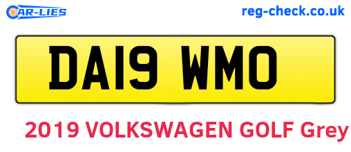 DA19WMO are the vehicle registration plates.
