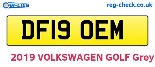 DF19OEM are the vehicle registration plates.