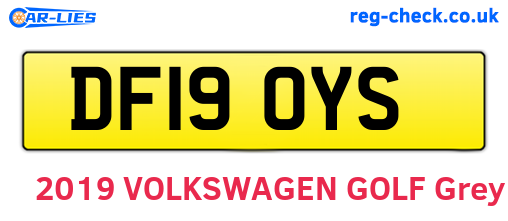 DF19OYS are the vehicle registration plates.