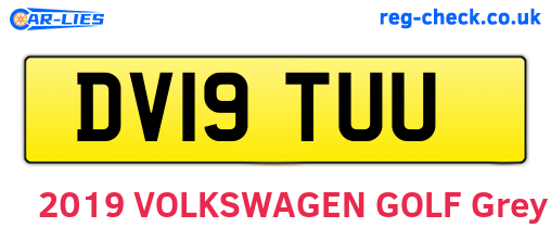 DV19TUU are the vehicle registration plates.
