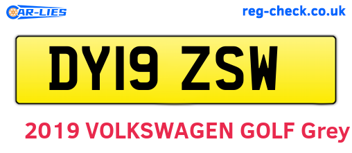 DY19ZSW are the vehicle registration plates.