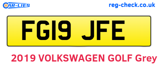 FG19JFE are the vehicle registration plates.