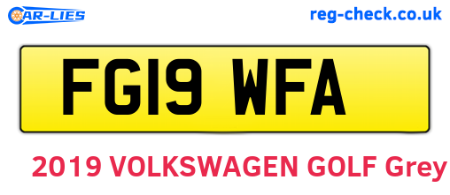 FG19WFA are the vehicle registration plates.