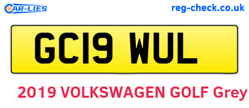 GC19WUL are the vehicle registration plates.