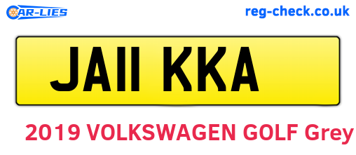 JA11KKA are the vehicle registration plates.