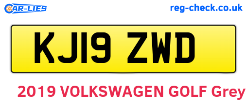 KJ19ZWD are the vehicle registration plates.