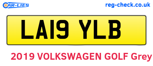 LA19YLB are the vehicle registration plates.