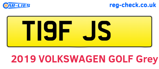 T19FJS are the vehicle registration plates.