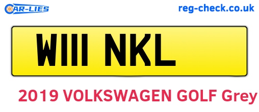 W111NKL are the vehicle registration plates.