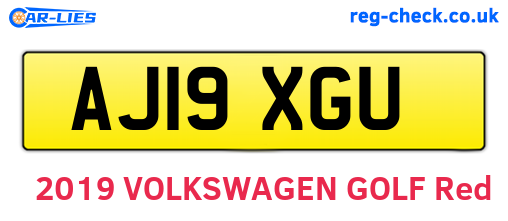 AJ19XGU are the vehicle registration plates.