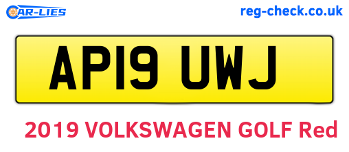 AP19UWJ are the vehicle registration plates.