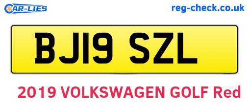 BJ19SZL are the vehicle registration plates.