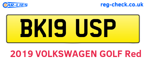 BK19USP are the vehicle registration plates.