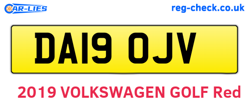 DA19OJV are the vehicle registration plates.