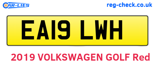 EA19LWH are the vehicle registration plates.