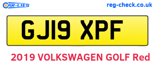 GJ19XPF are the vehicle registration plates.