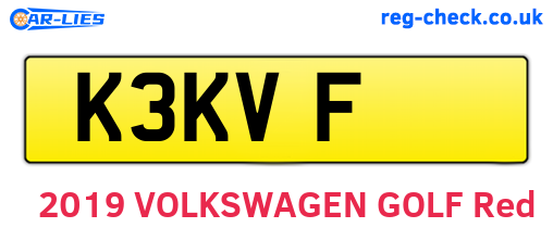 K3KVF are the vehicle registration plates.