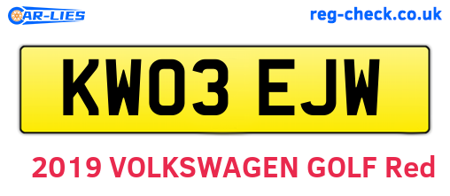 KW03EJW are the vehicle registration plates.