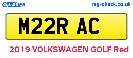 M22RAC are the vehicle registration plates.