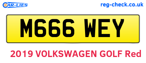 M666WEY are the vehicle registration plates.